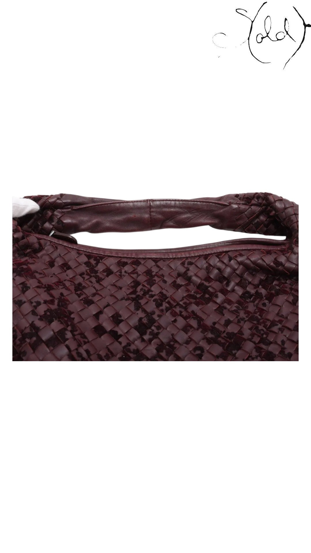 Bottega Veneta Bordeaux Intrecciato XL Hobo Suede Leather Late 2010s, Base view | Sold Attire