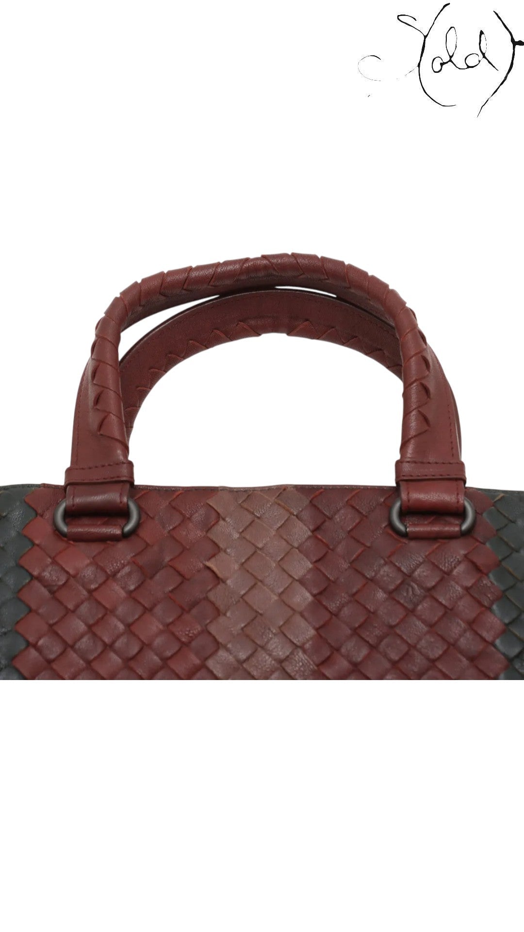Bottega Veneta Tote Bag Bottega Veneta Intrecciato Colorblock Tote Burgundy Green | Sold Attire