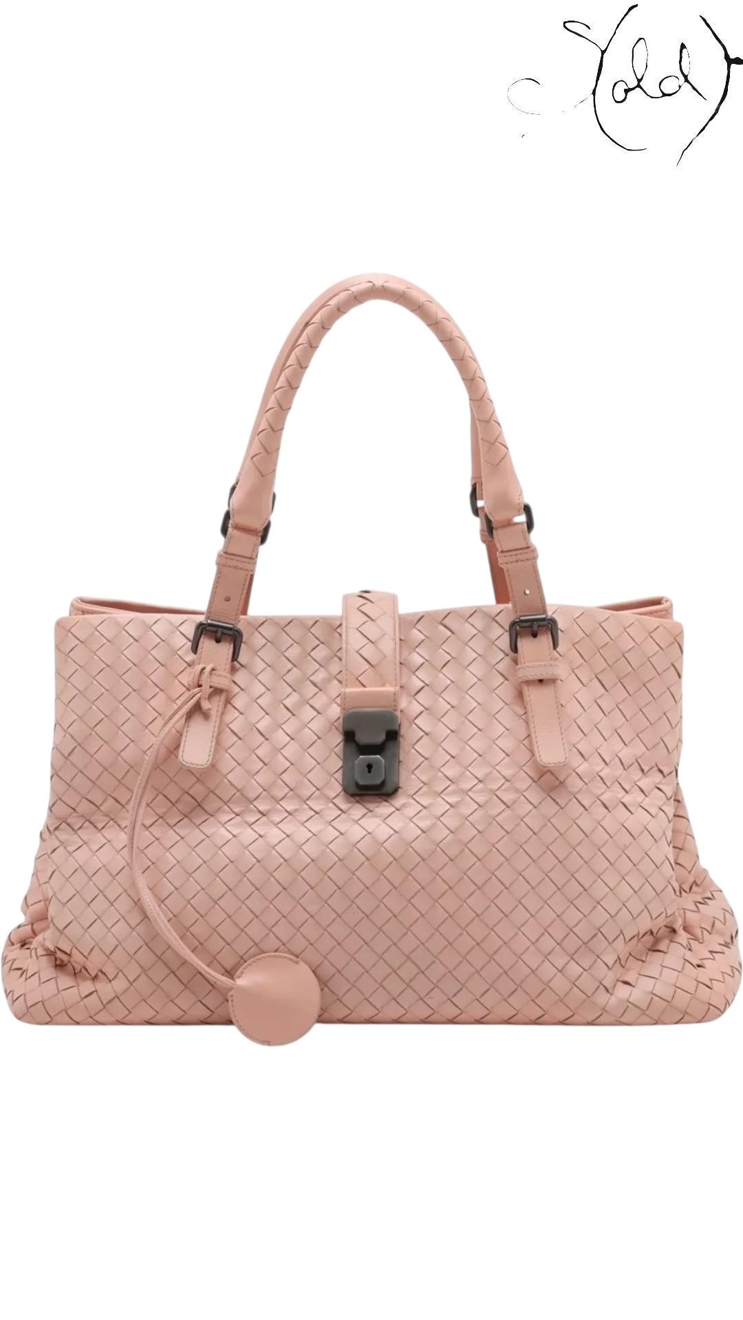 Bottega Veneta Roma Dusty Rose Intrecciato Tote 2010s — Base view | Sold Attire