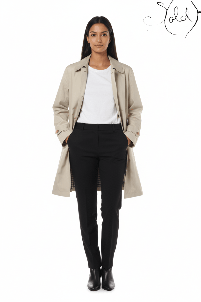 Burberry London Cotton Balmacaan Coat Size S Beige Made in Japan, Strap detail | Sold Attire