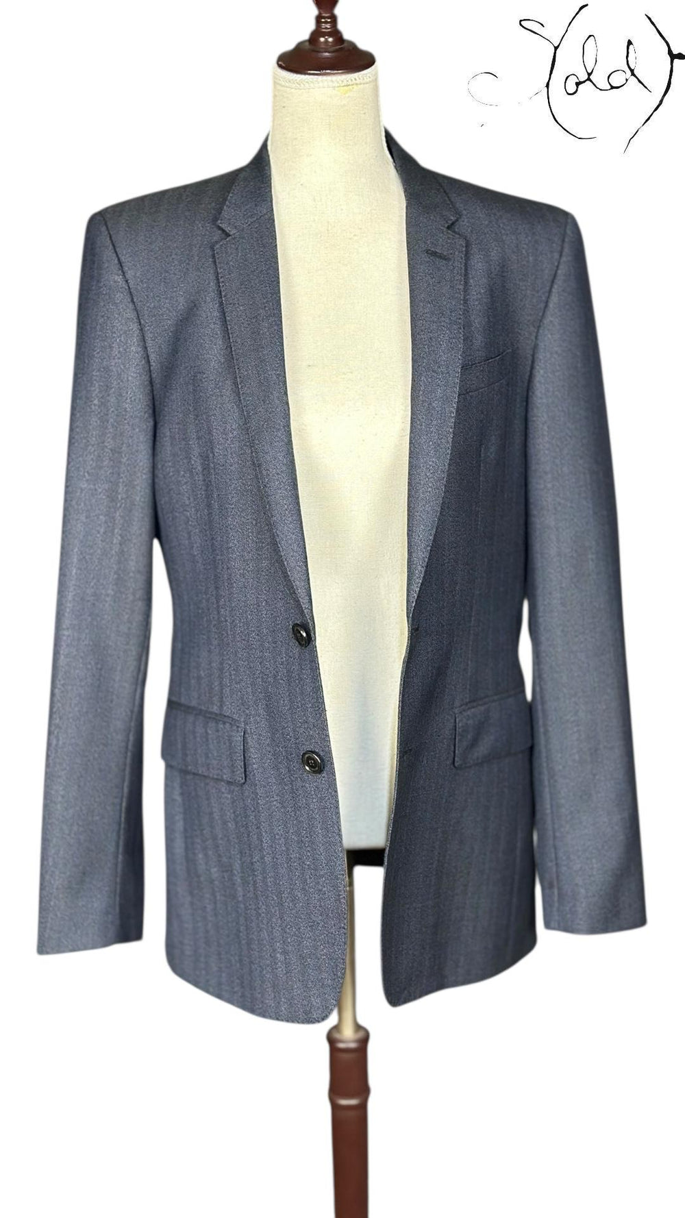 Burberry London Wool Blazer 2010s 46R, Back view | Sold Attire