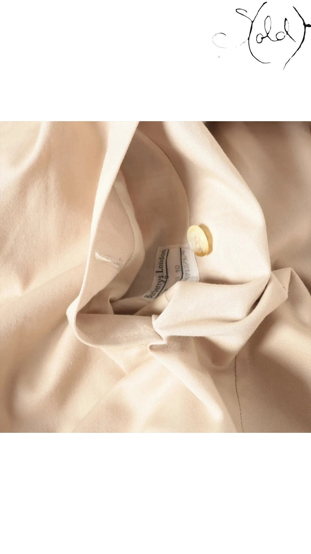 Burberry Heritage Trench Coat Honey Beige Made in England, Side view | Sold Attire