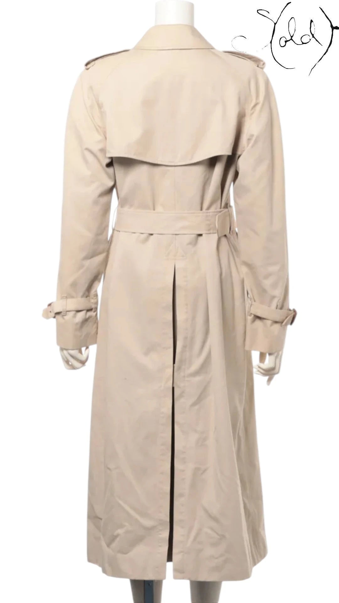 Burberry Heritage Trench Coat Honey Beige Made in England, Back view | Sold Attire