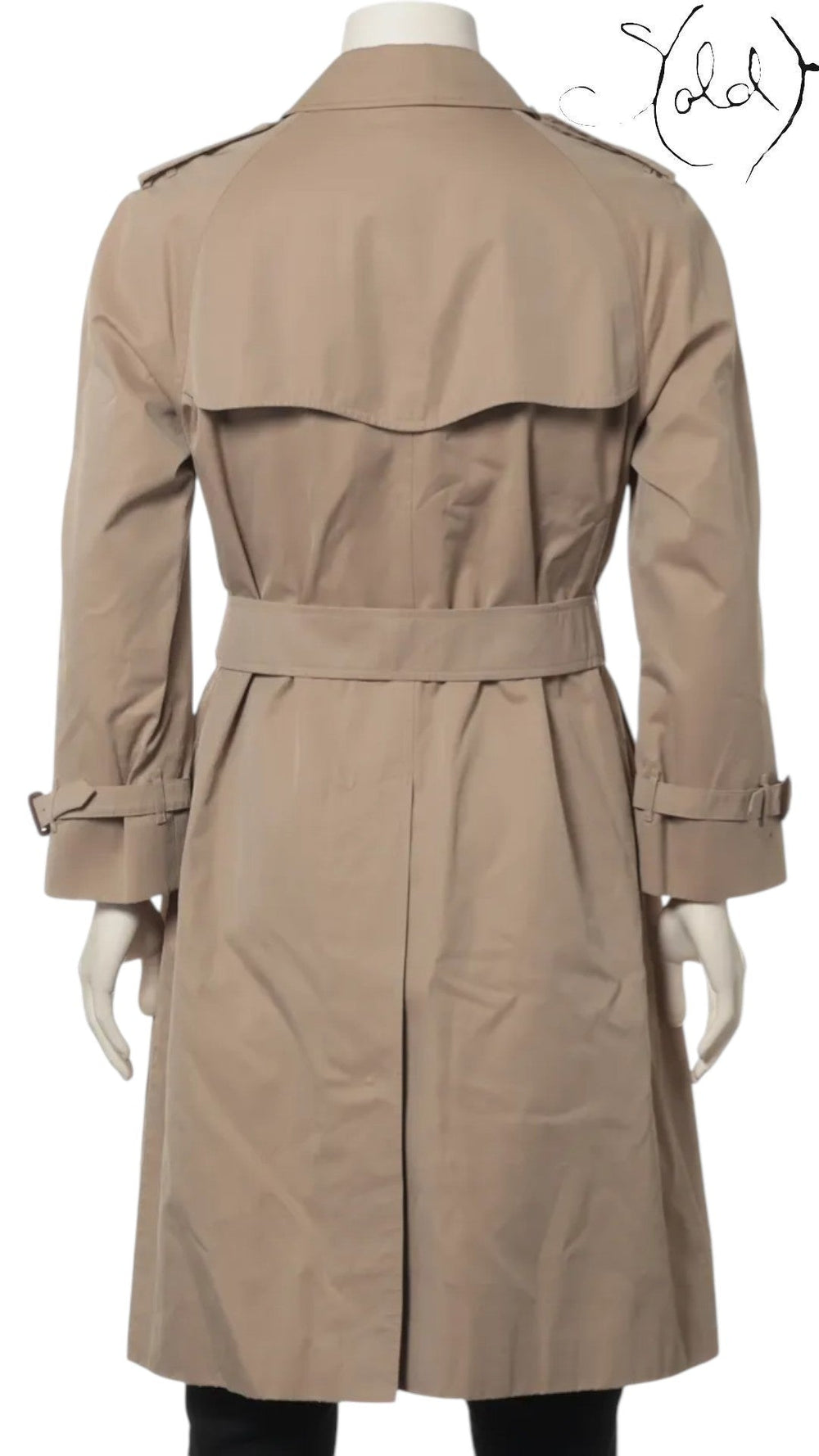 Burberry Vintage Trench Coat Size 170 - Pre-1999 Archival, Back view | Sold Attire