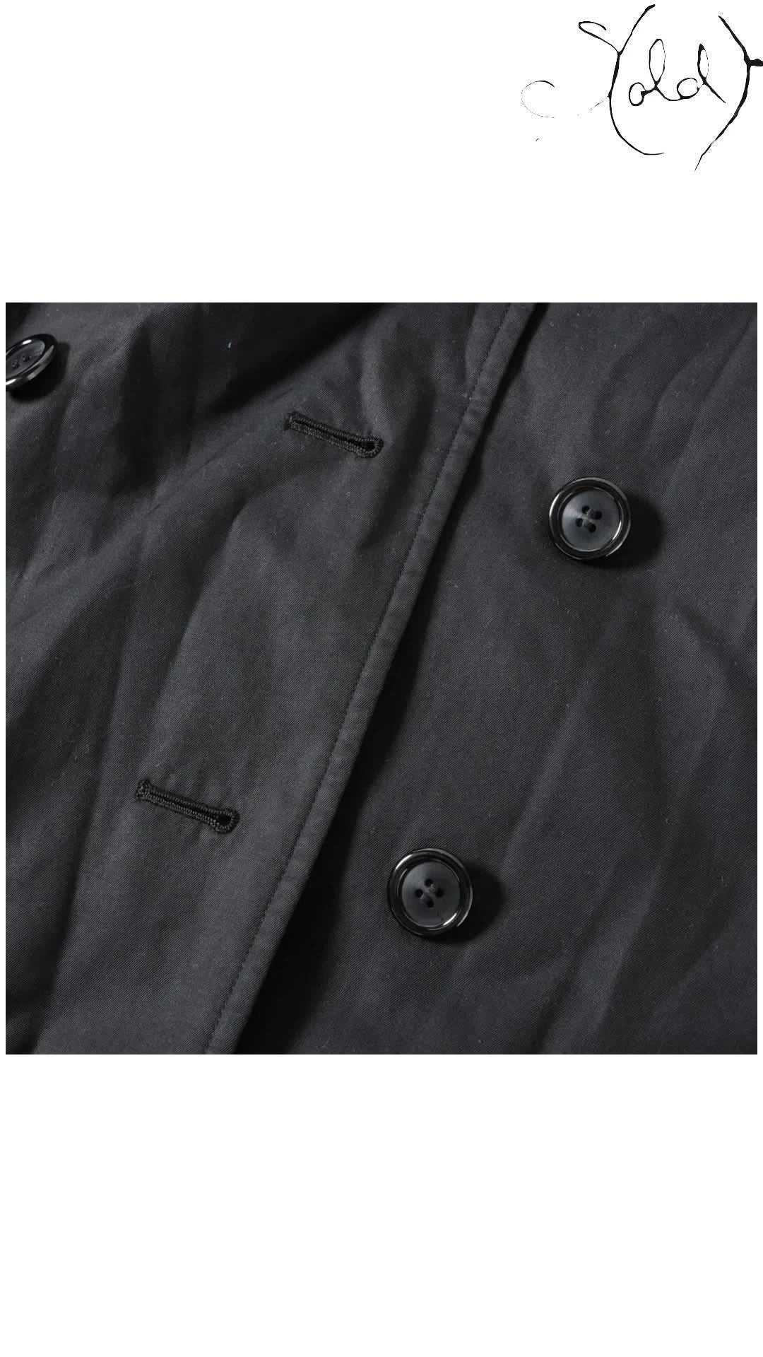 Burberry Trenchcoats Burberrys Vintage Black Cotton Trench Coat 9AR | Sold Attire