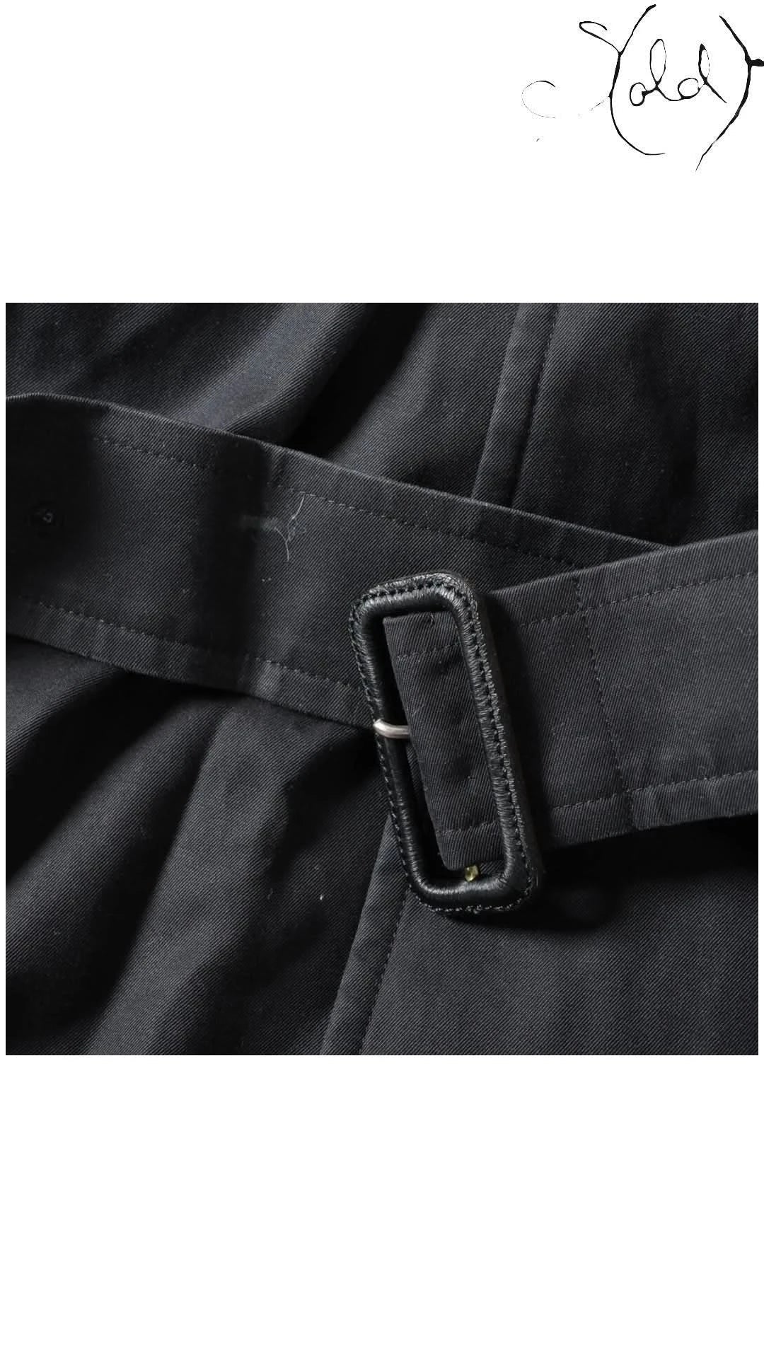 Burberry Trenchcoats Burberrys Vintage Black Cotton Trench Coat 9AR | Sold Attire