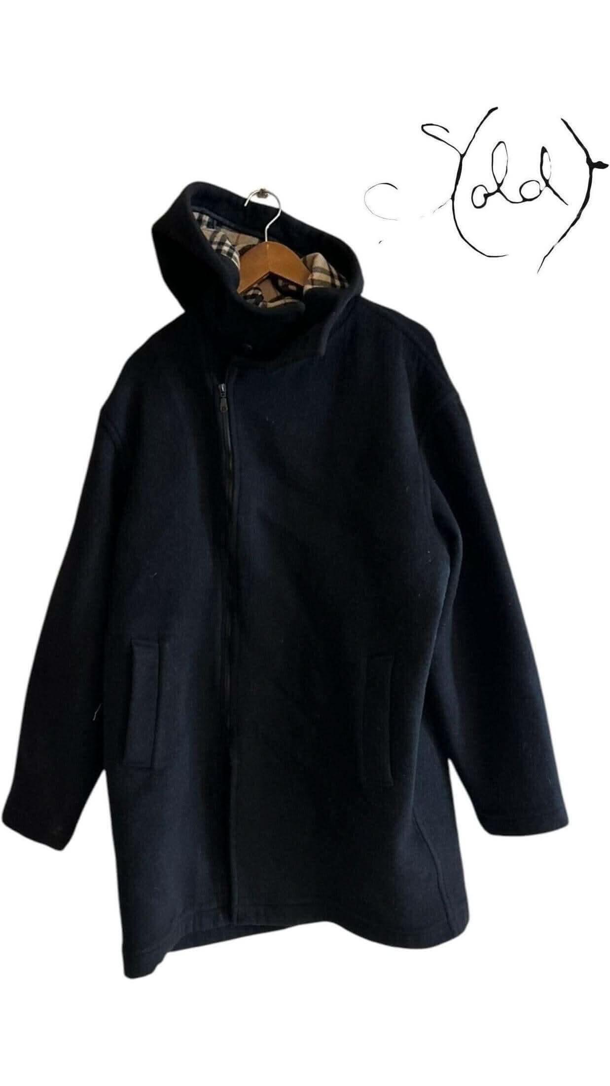 Burberry Wool Cashmere Coat – Plaid Lined Elegance