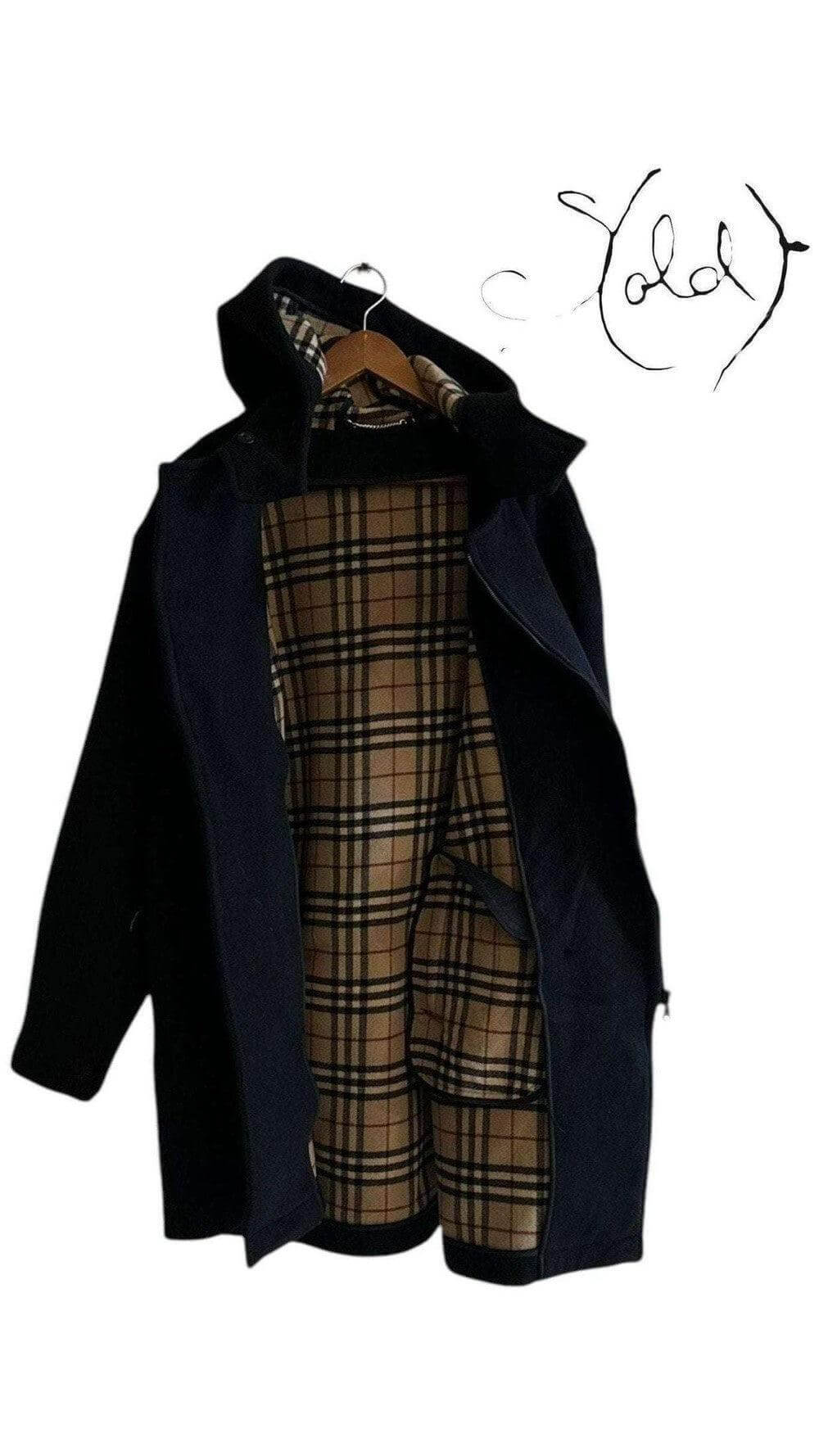Burberry Wool Cashmere Coat – Plaid Lined Elegance, Back view | Sold Attire