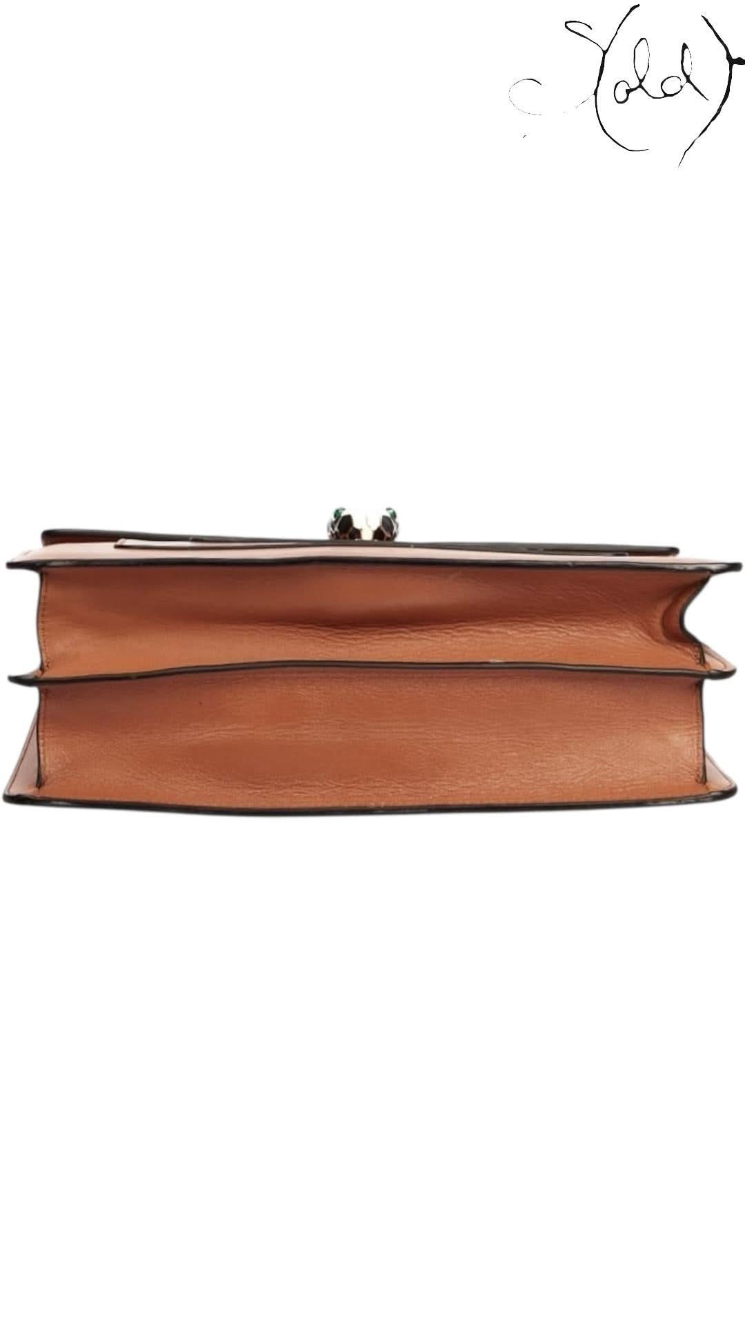 Bvlgari Brown Leather Serpenti Forever Large Crossbody Bag | Sold Attire - Sold Attire