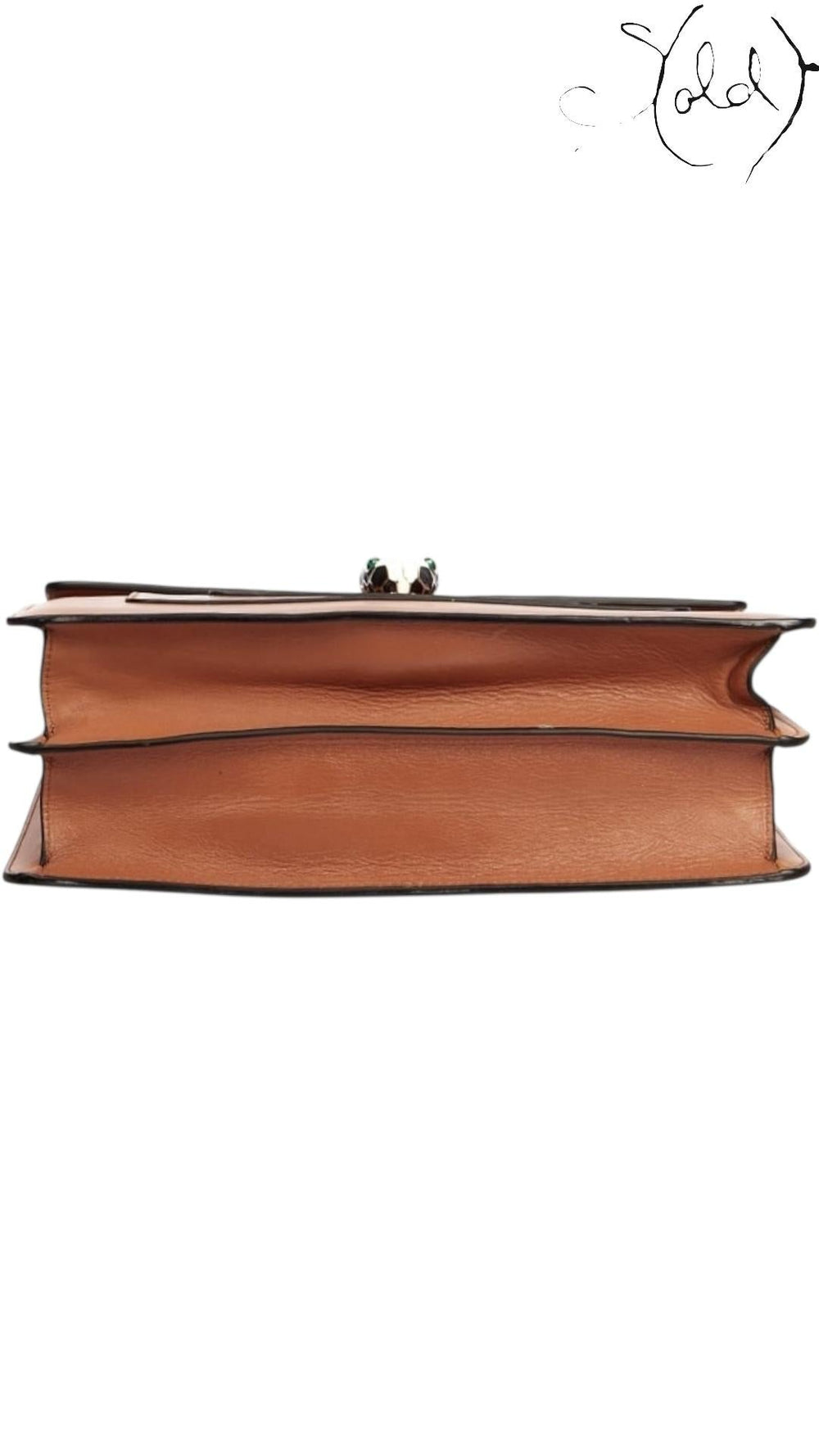 Bvlgari Brown Leather Serpenti Forever Large Crossbody Bag, Detail view | Sold Attire