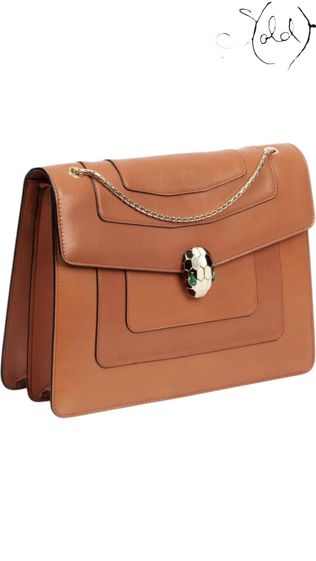 Bvlgari Brown Leather Serpenti Forever Large Crossbody Bag | Sold Attire - Sold Attire