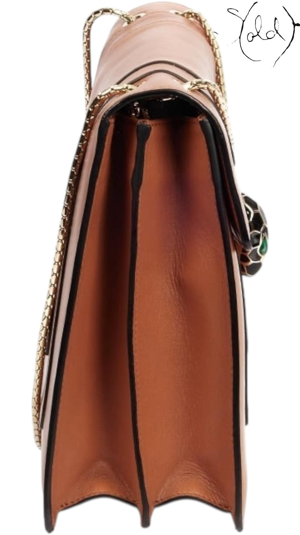 Bvlgari Brown Leather Serpenti Forever Large Crossbody Bag, Hardware detail | Sold Attire