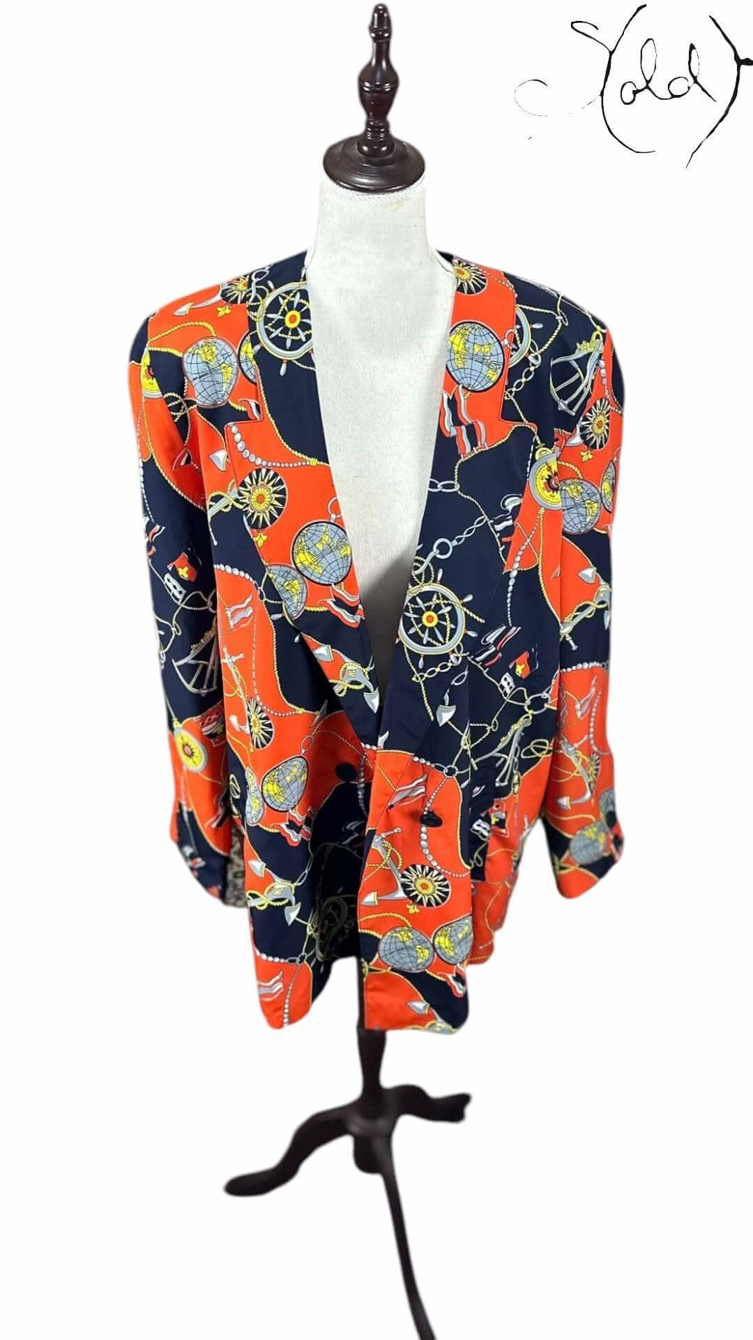 Cache D’Or Chain Blazer – Nautical Print Bold Cut | Sold Attire