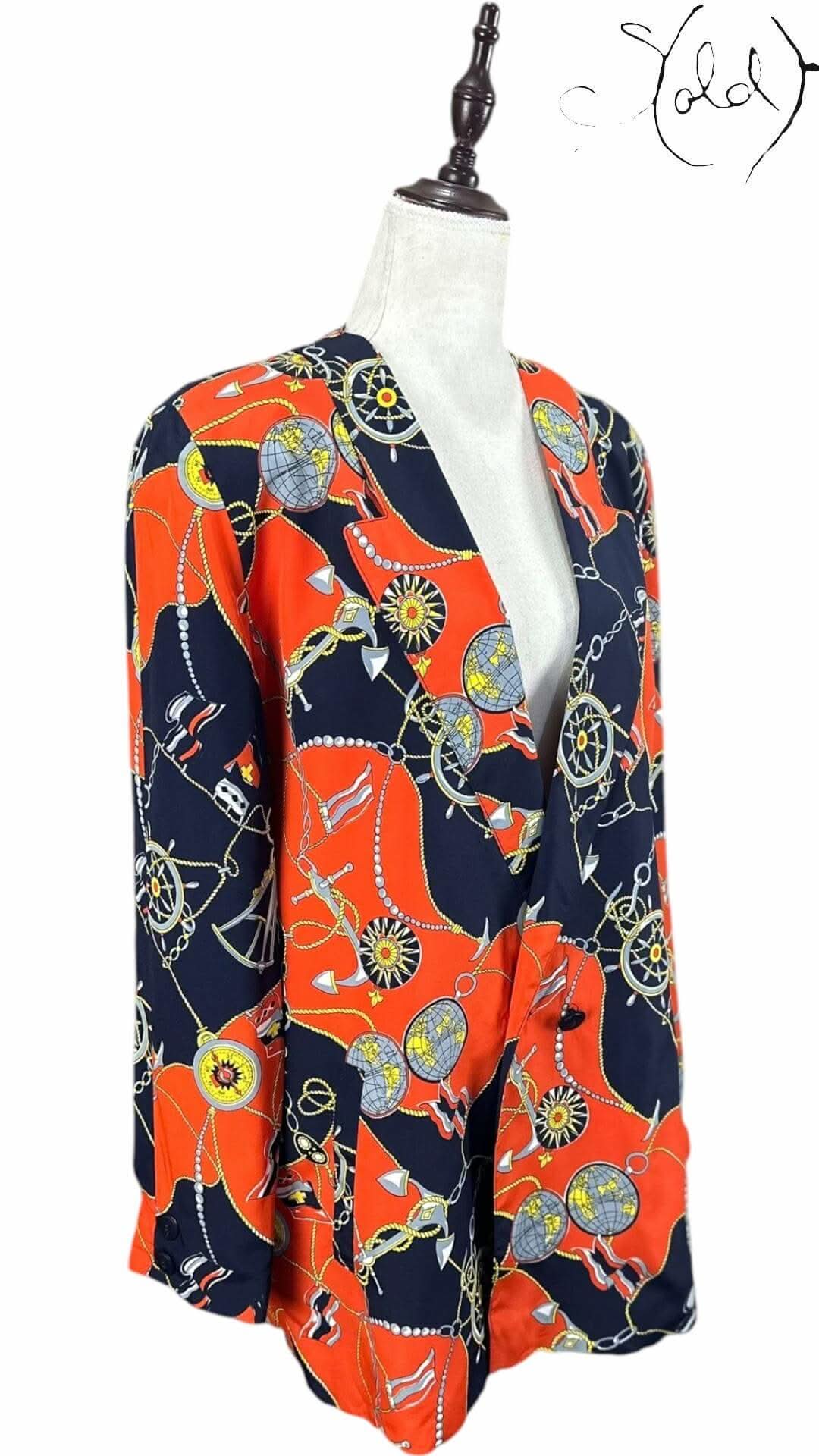 Cache D’Or Chain Blazer – Nautical Print Bold Cut | Sold Attire
