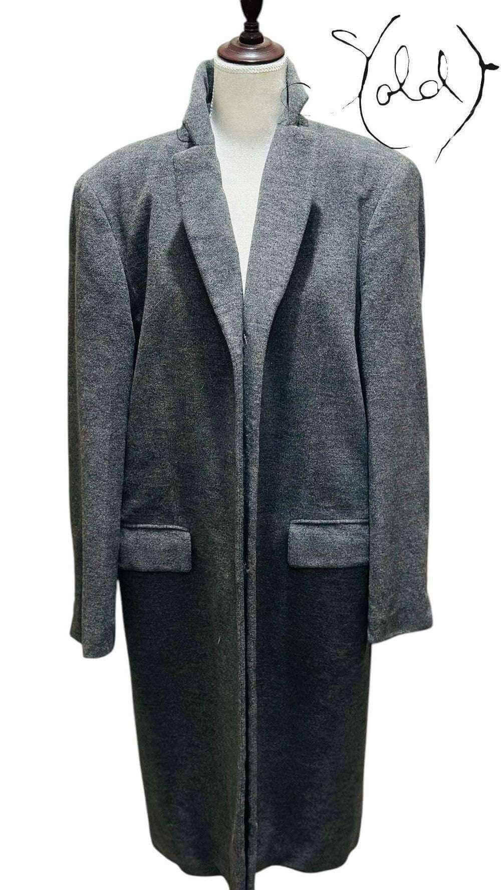 Calvin Klein Grey Cashmere Blend Coat – Understated Elegance, Back view | Sold Attire