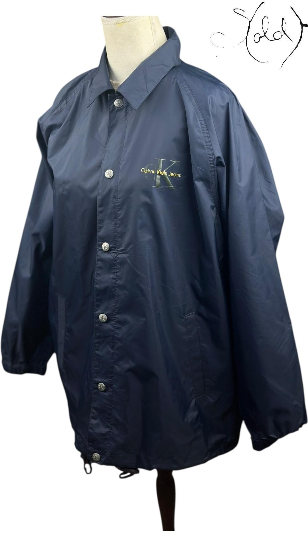 Calvin Klein Jeans Navy Coach Jacket, Back view | Sold Attire