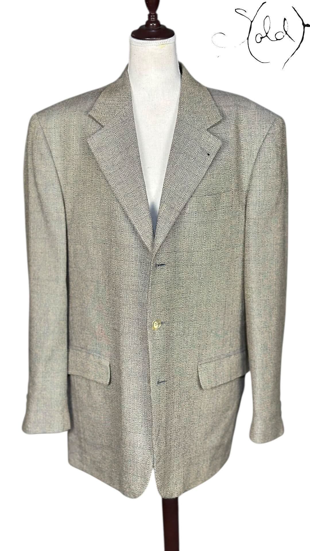 canali Blazer variant_title Canali Wool Blazer Grey 1990s Size 52 | Sold Attire