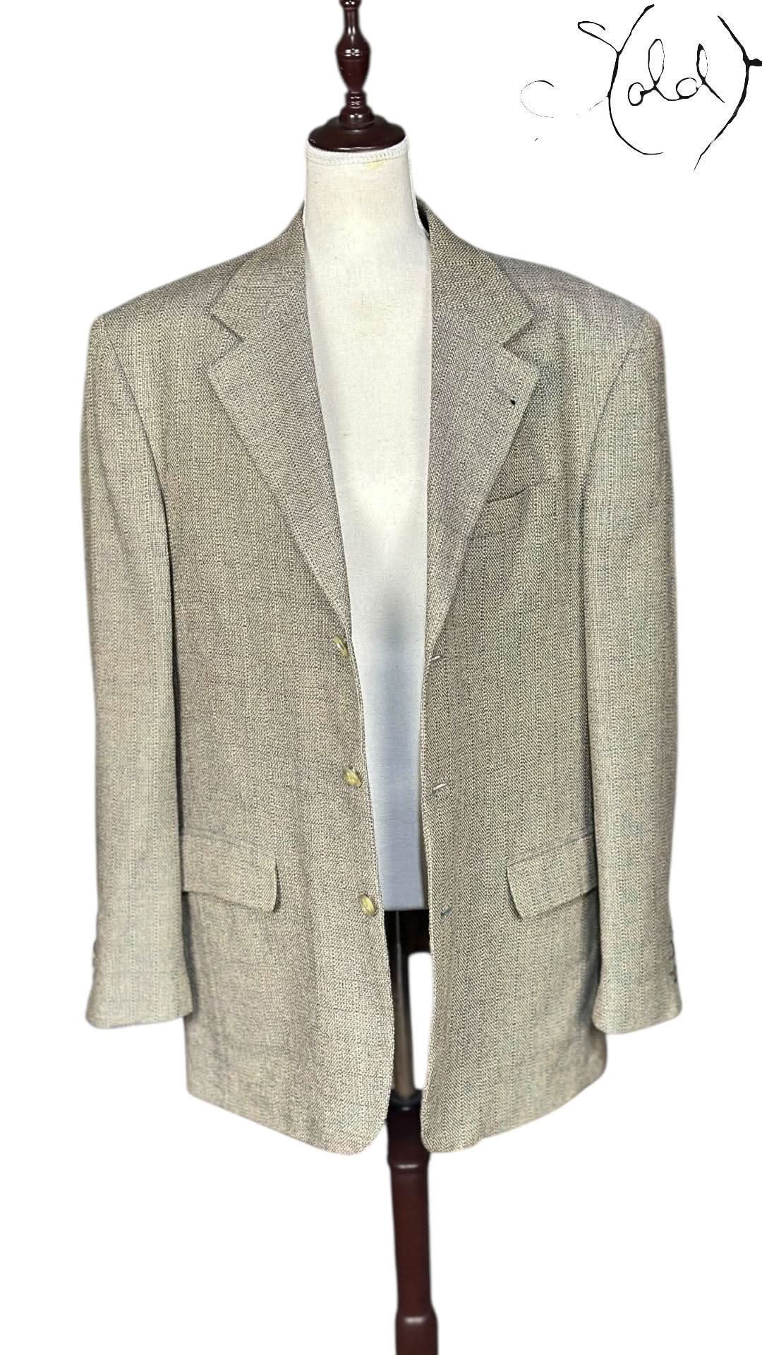 canali Blazer variant_title Canali Wool Blazer Grey 1990s Size 52 | Sold Attire