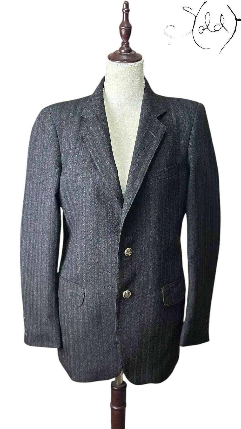 Cartier Pinstripe Wool Blazer – Vintage Quiet Luxury, Interior view | Sold Attire