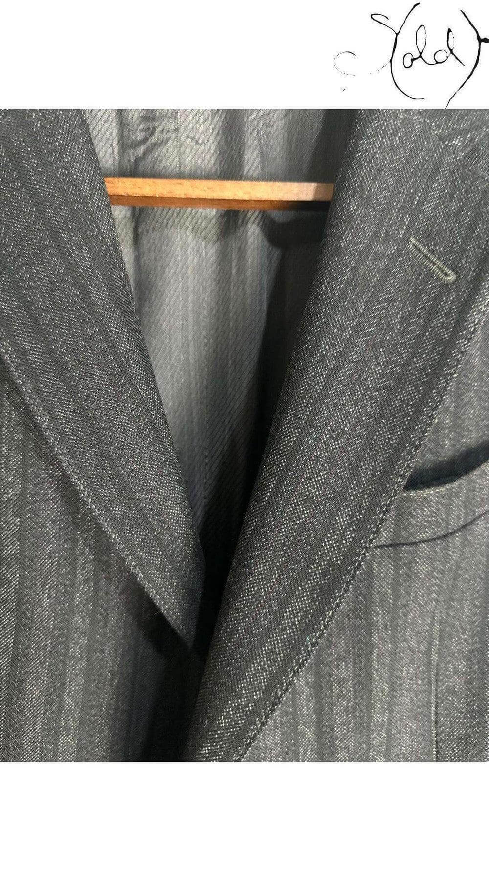 Cartier Pinstripe Wool Blazer – Vintage Quiet Luxury, Side view | Sold Attire