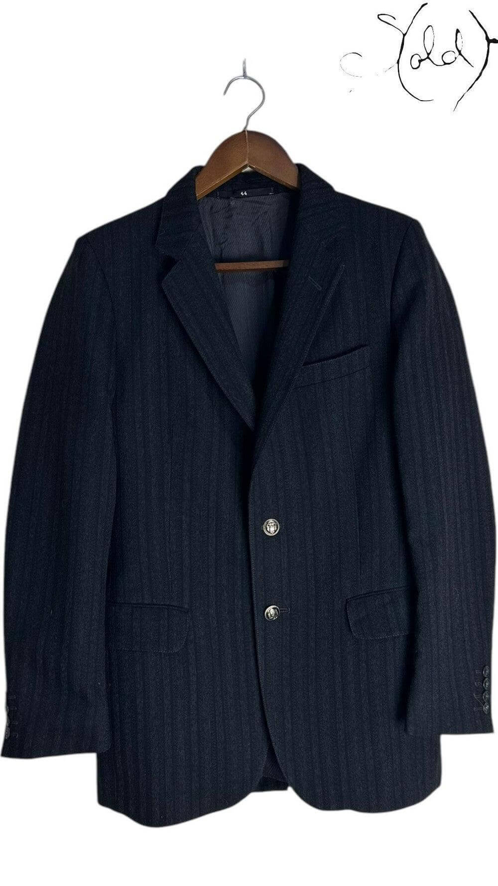 Cartier Pinstripe Wool Blazer – Vintage Quiet Luxury, Back view | Sold Attire