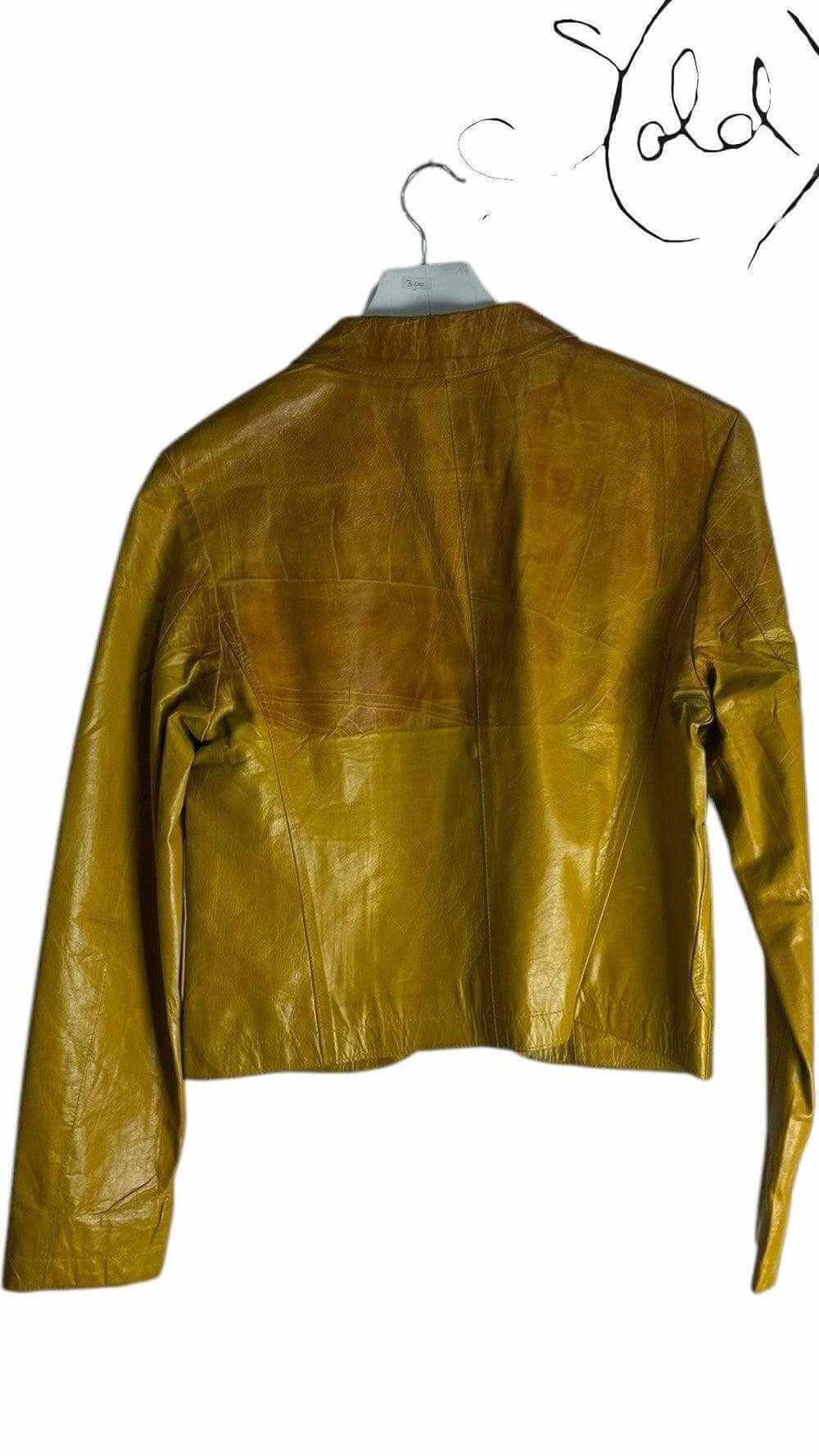 Cavalli Mustard Leather Jacket – Italian Attitude, Redefined, Detail view | Sold Attire