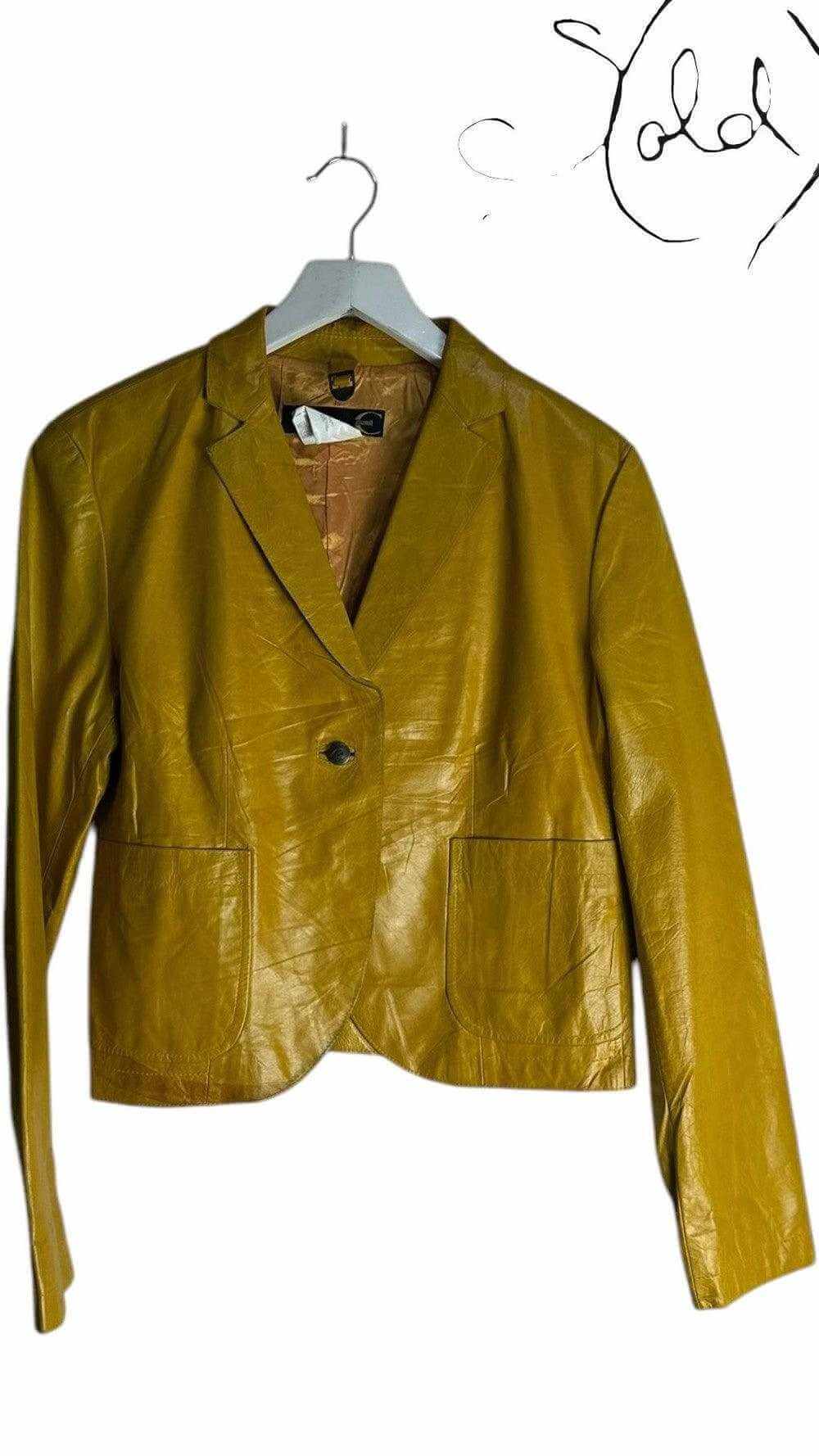 Cavalli Mustard Leather Jacket – Italian Attitude, Redefined, Interior view | Sold Attire