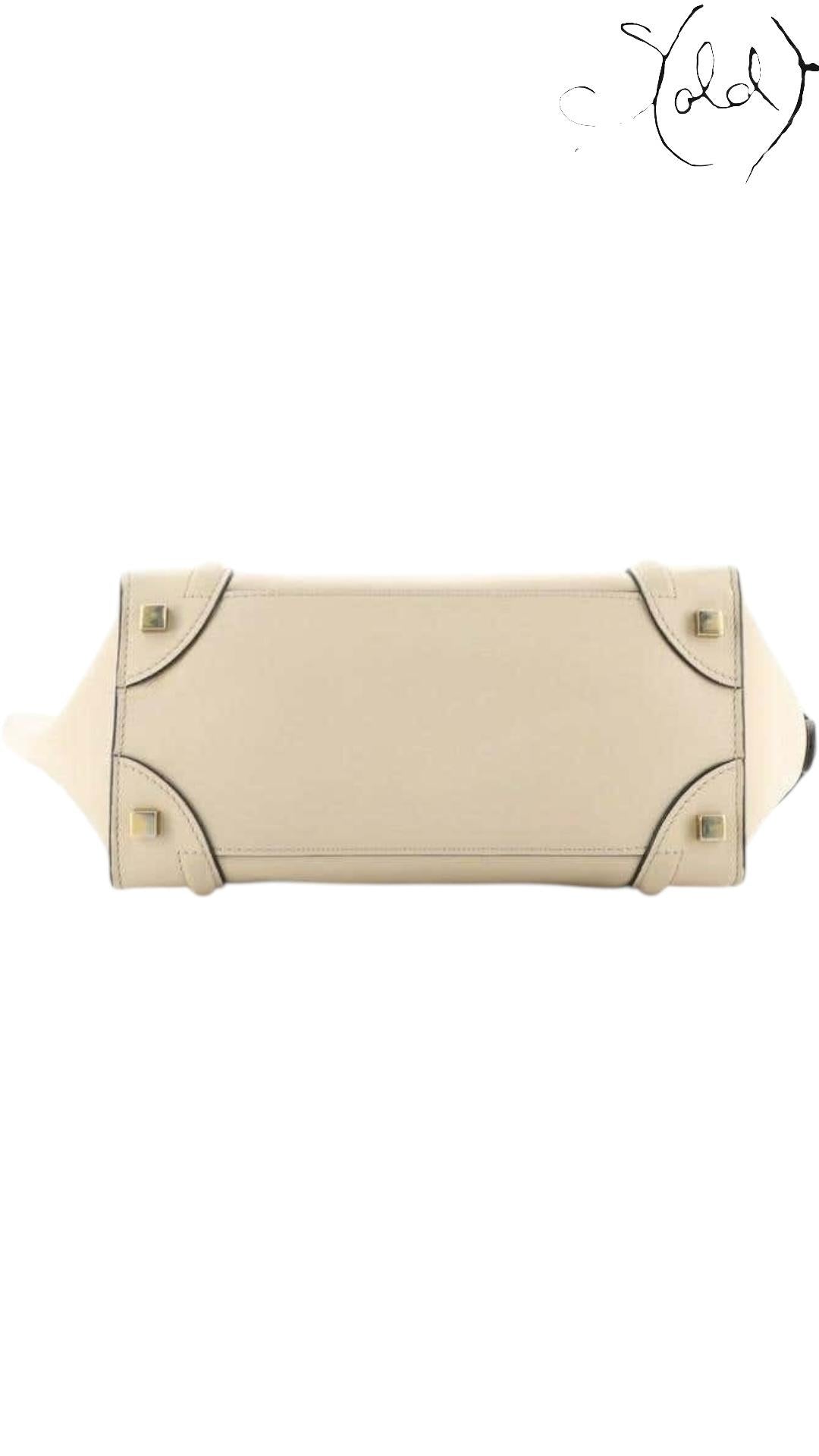 Celine 2010s Phoebe Philo Bi-Colour Luggage Mini Tote – Sold Attire, Interior view | Sold Attire