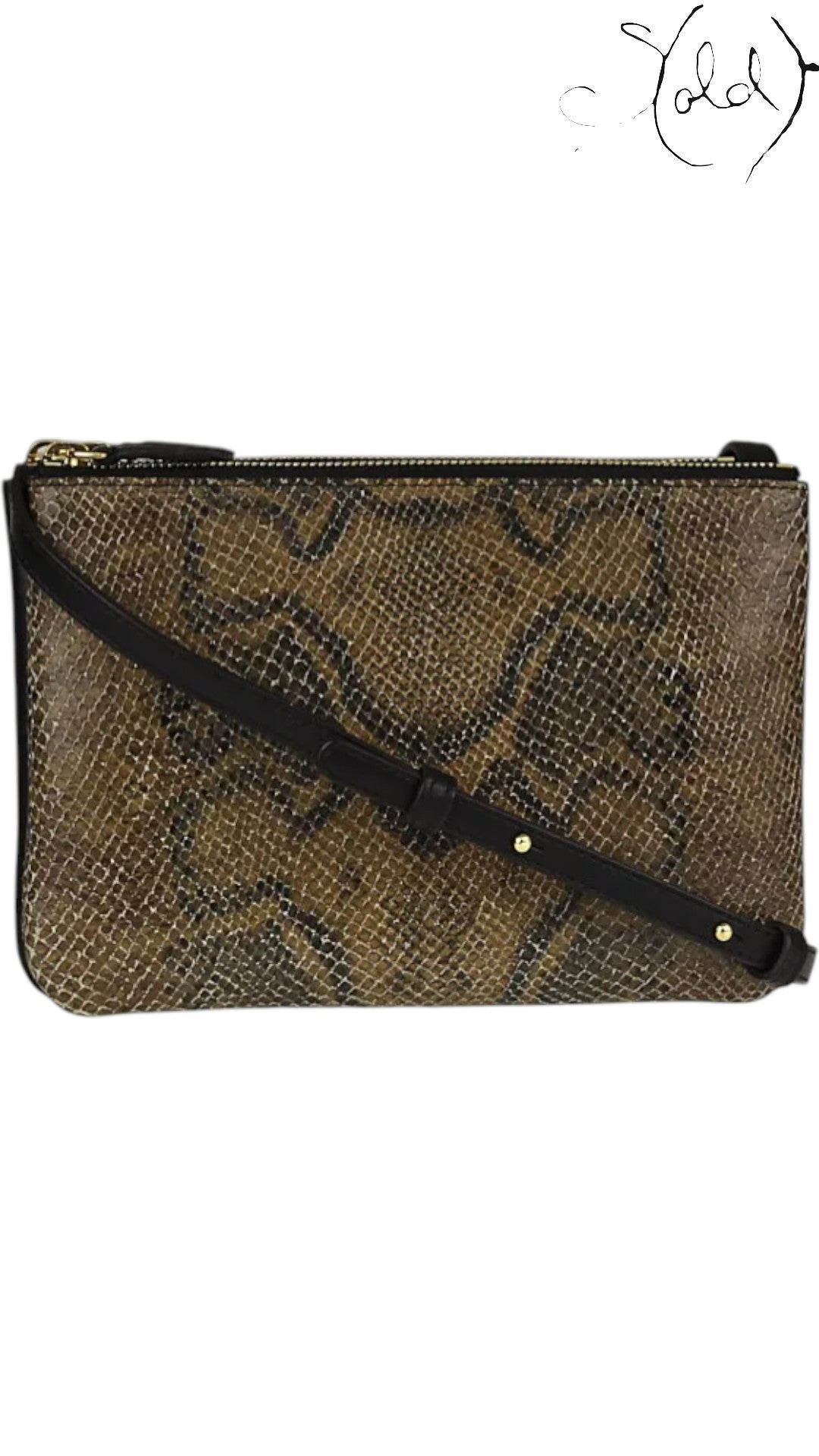 Celine Bags Celine Small Trio Python - Embossed Crossbody Bag Taupe Black Mint | Sold Attire