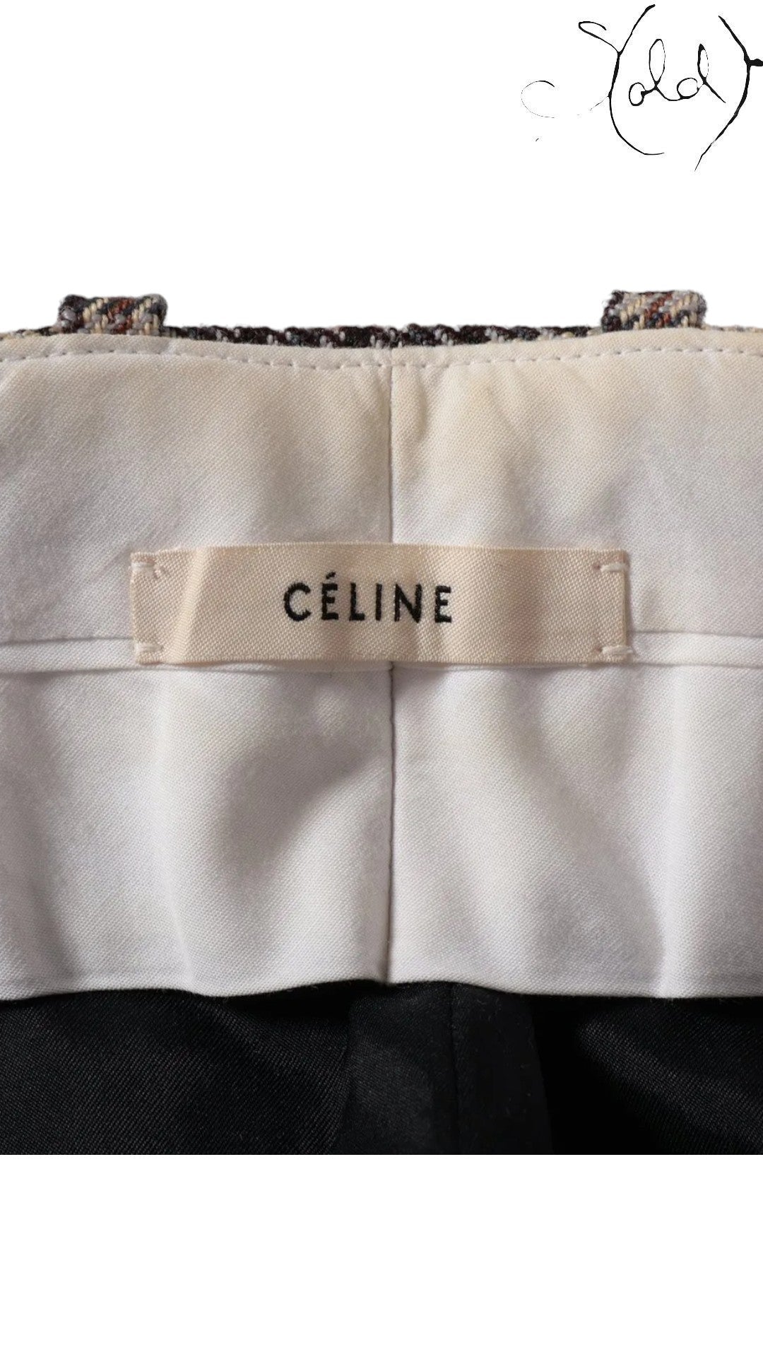 Celine Pants Celine Phoebe Philo Era Houndstooth Wool Tailored Pants Size 36 Late 2010s | Sold Attire