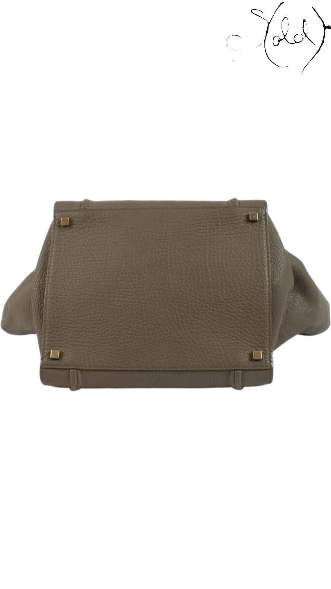 CELINE Phantom Medium Luggage – Taupe Calfskin Drape, Interior view | Sold Attire
