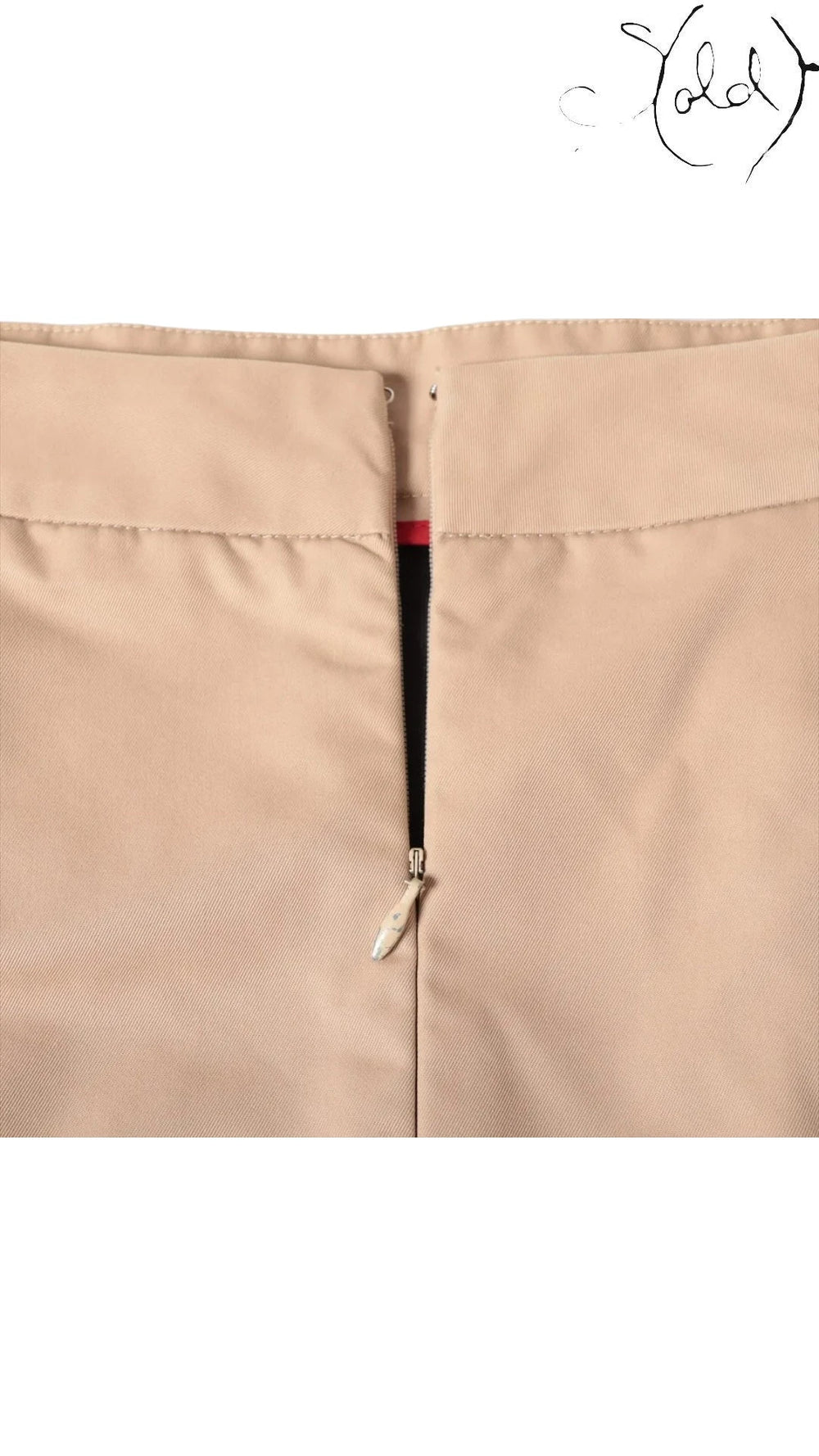 Celine Phoebe Philo Era Cotton Skirt Size 40 Beige, Interior view | Sold Attire