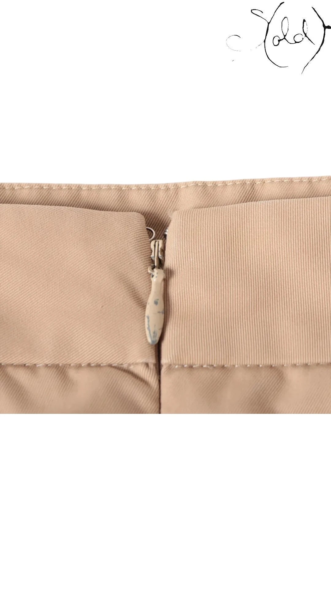 Celine Phoebe Philo Era Cotton Skirt Size 40 Beige, Side view | Sold Attire