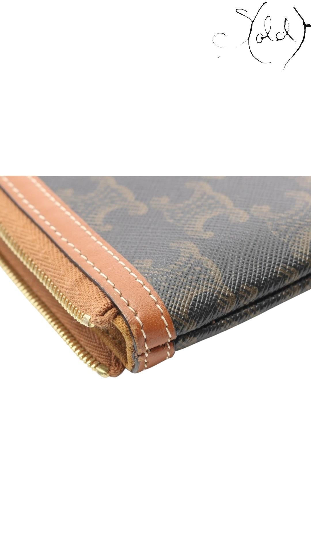 Céline Triomphe Canvas Medium Flat Pouch, Interior view | Sold Attire