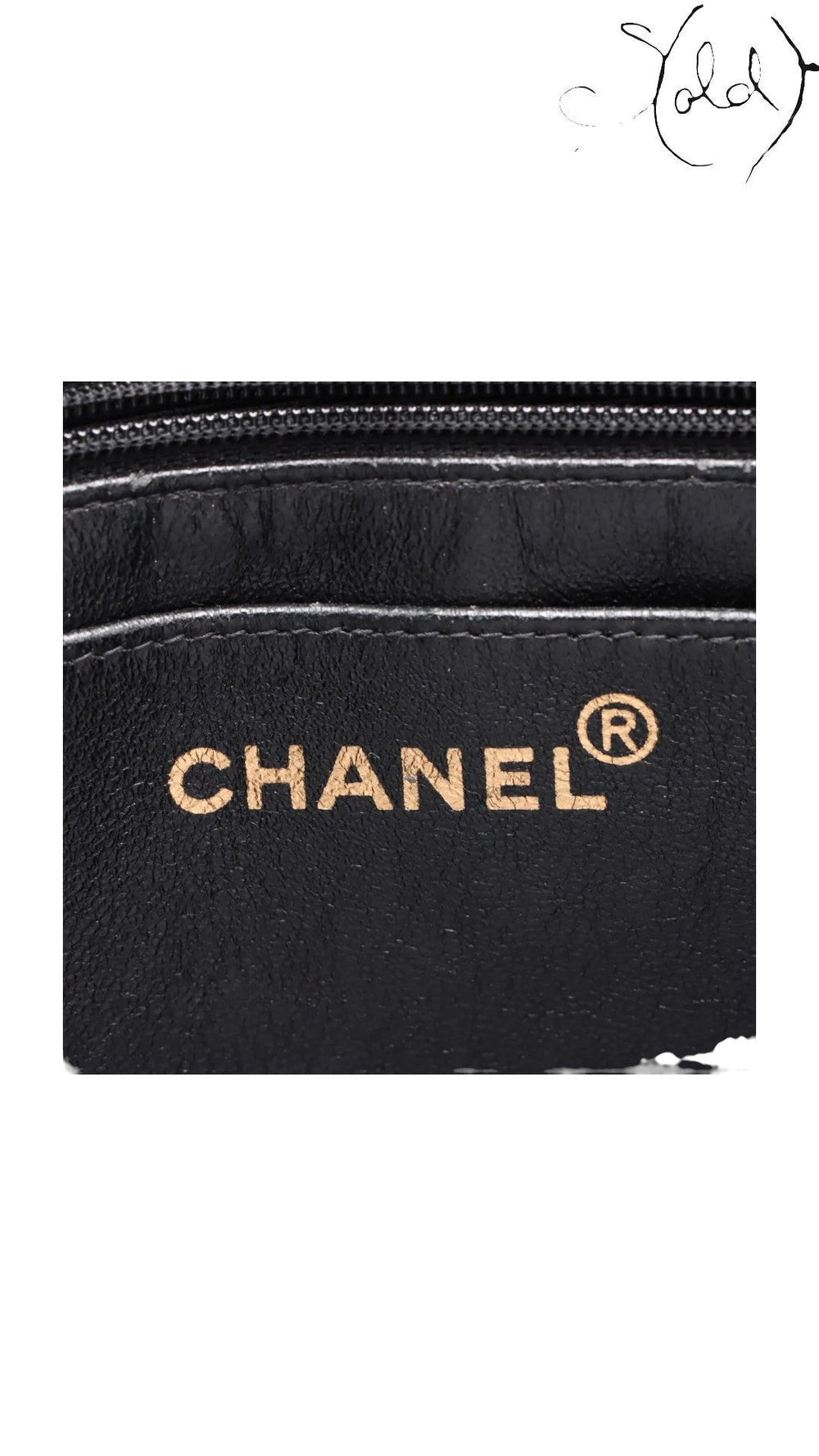 Sold Attire black lambskin Chanel CC Turn-Lock Quilted Chain Tote with gold hardware and embossed logo.