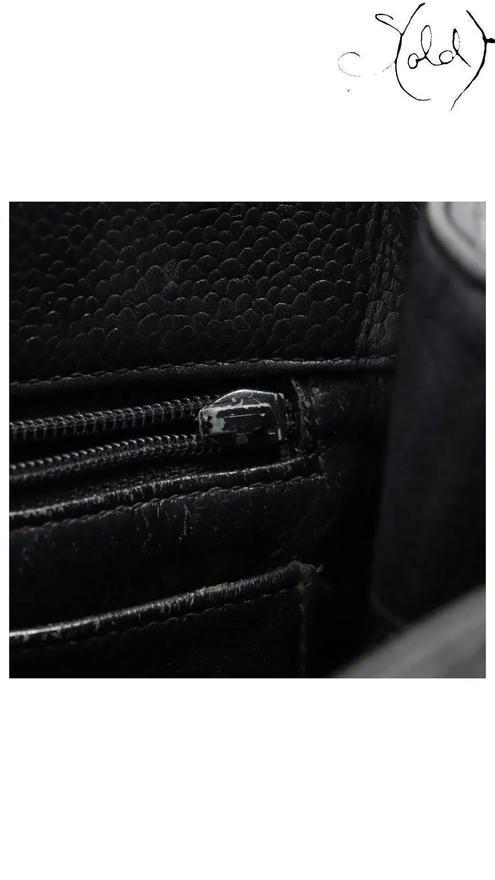 chanel matelasse caviar chain tote, detail view 18