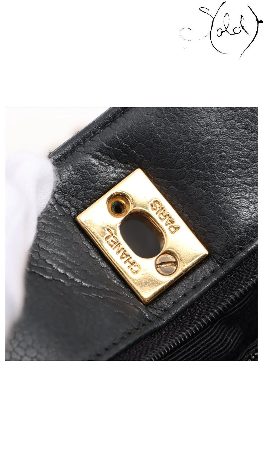 chanel matelasse caviar chain tote, detail view 13