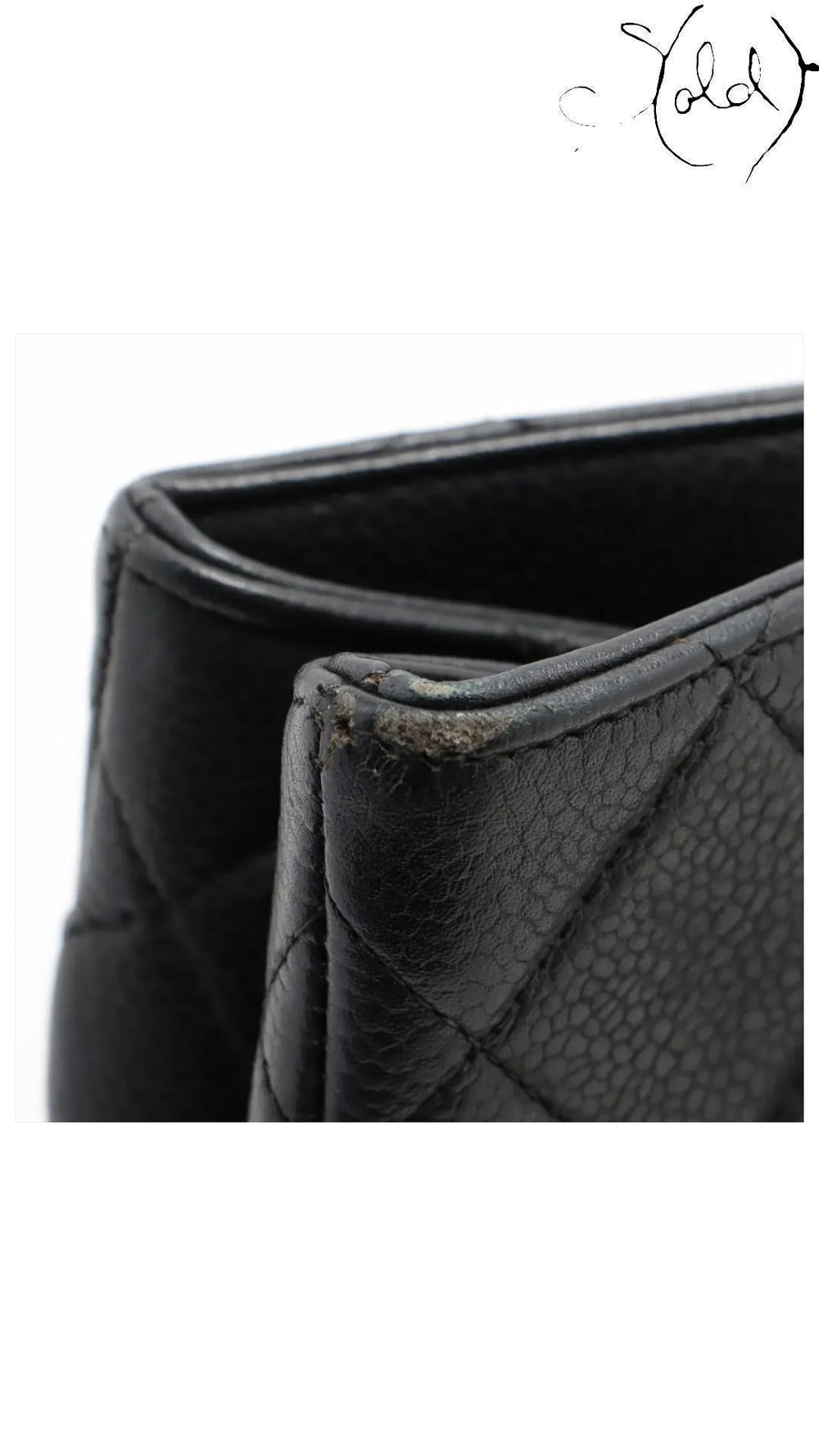 chanel matelasse caviar chain tote, detail view 17