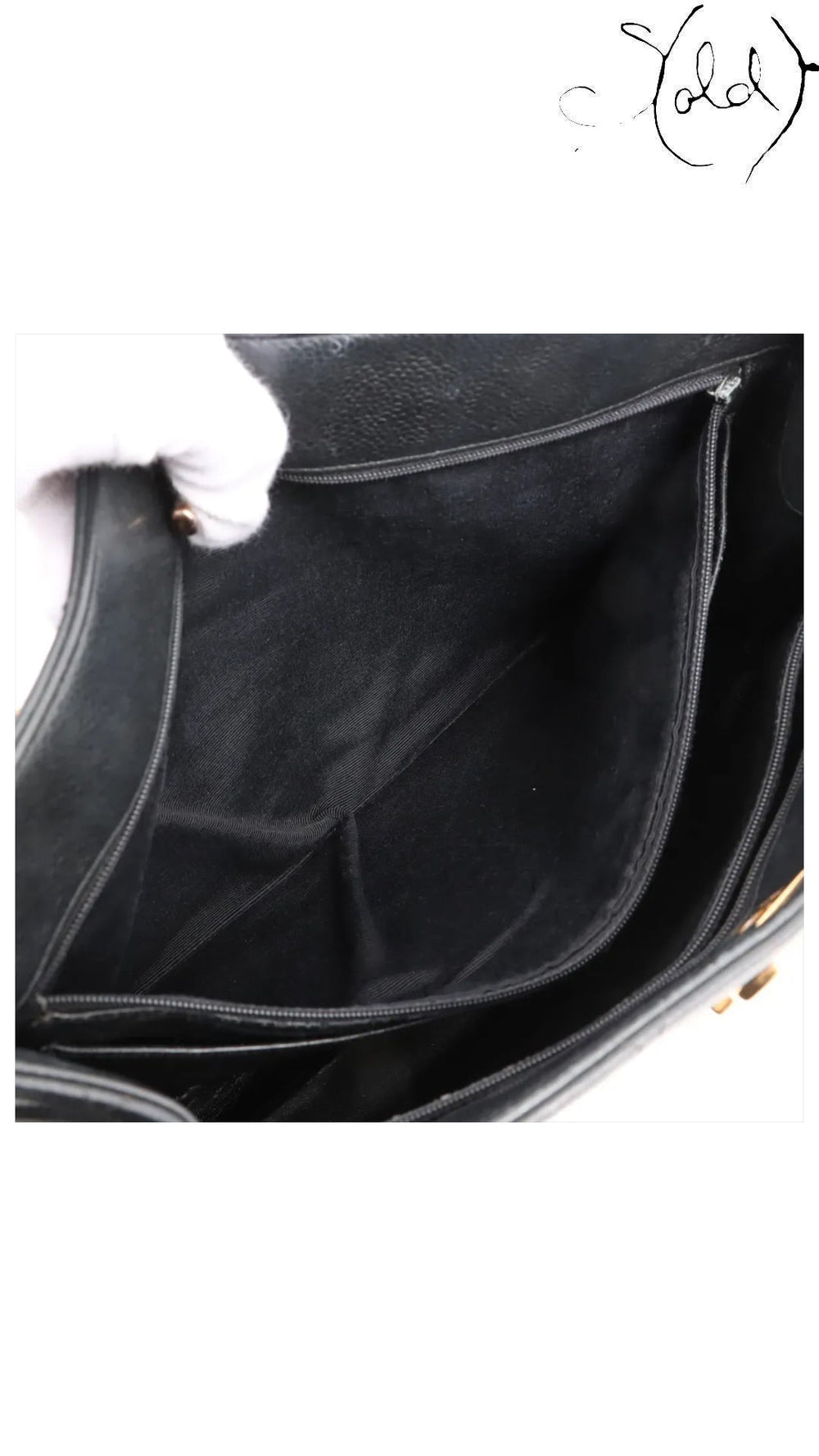 chanel matelasse caviar chain tote, detail view 9