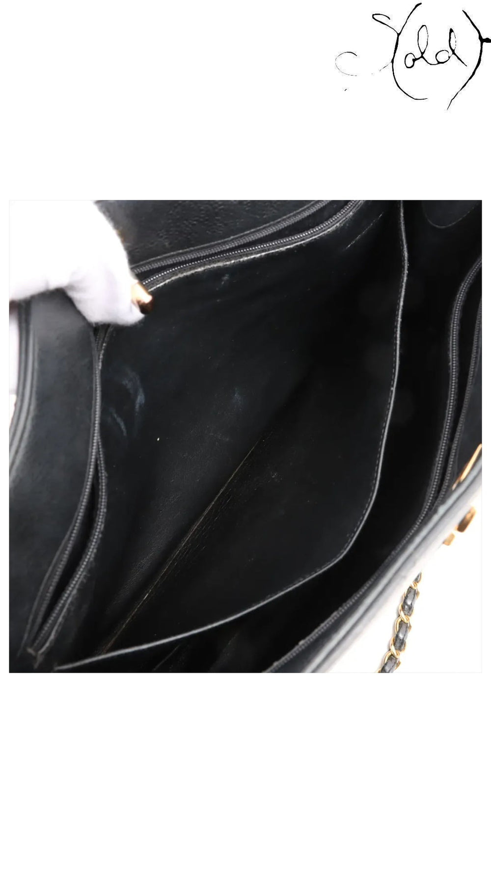 chanel matelasse caviar chain tote, detail view 8