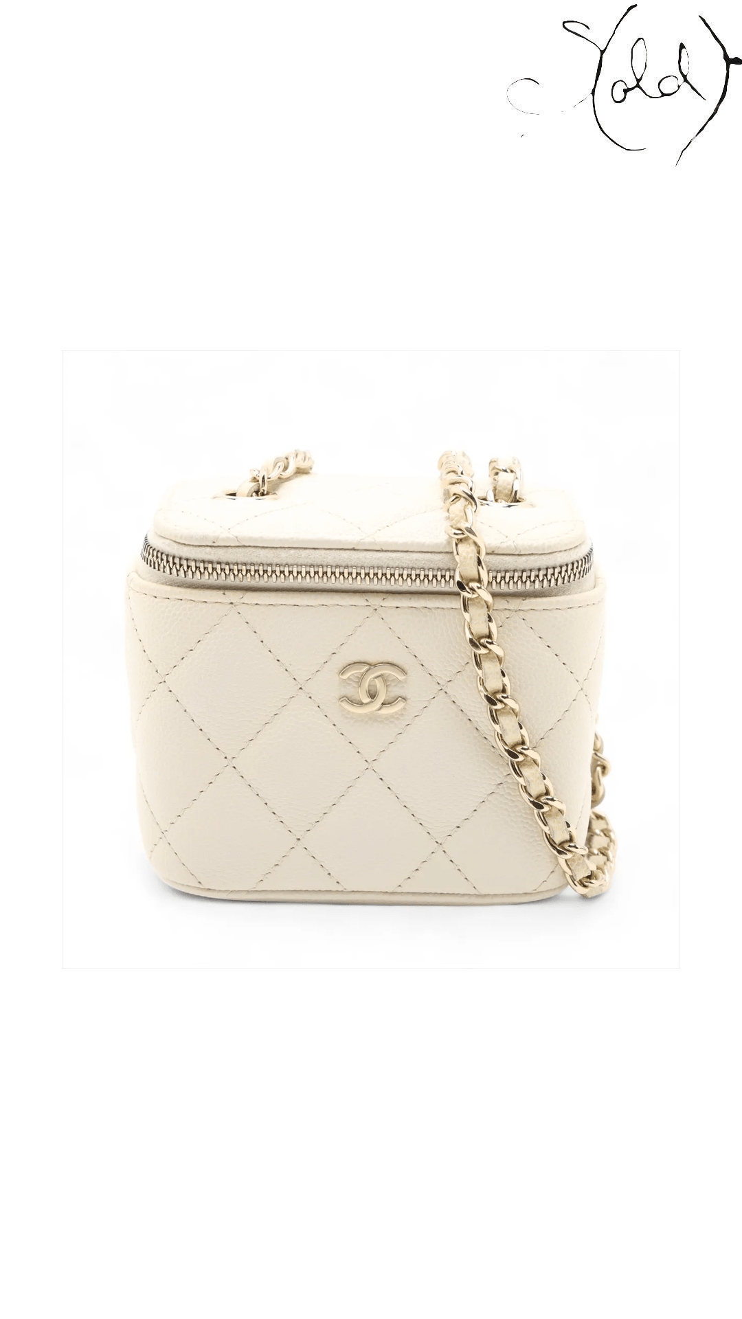 Chanel Mini Vanity white caviar bag - view 1