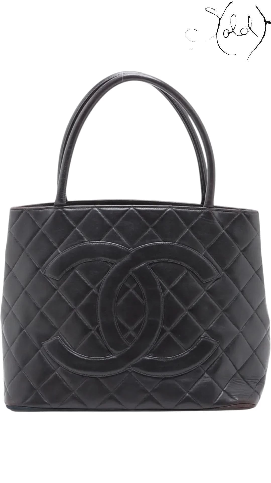 Chanel Tote Bag variant_title Chanel Medallion Tote Black Quilted Lambskin Silver Hardware Mid - 2000s | Sold Attire