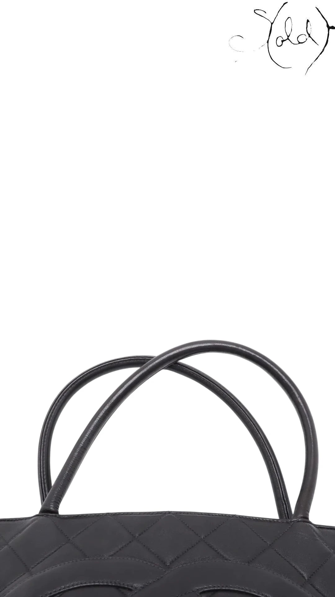 Chanel Medallion Tote Black Quilted Lambskin Silver Hardware Mid-2000s — Base view | Sold Attire