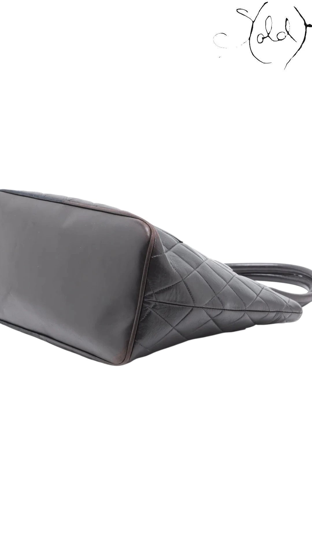 Chanel Medallion Tote Black Quilted Lambskin Silver Hardware Mid-2000s — Interior view | Sold Attire