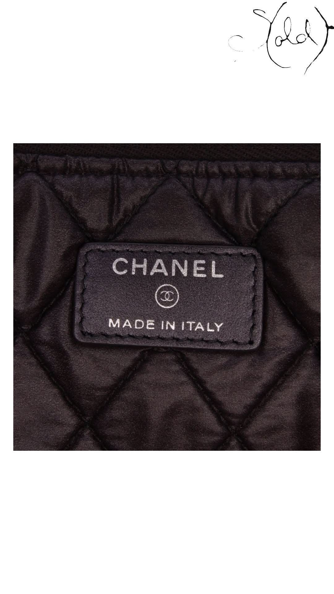 Chanel Clutch Chanel Black Quilted Caviar Leather Clutch 2017 - 2018 Made in Italy | Sold Attire
