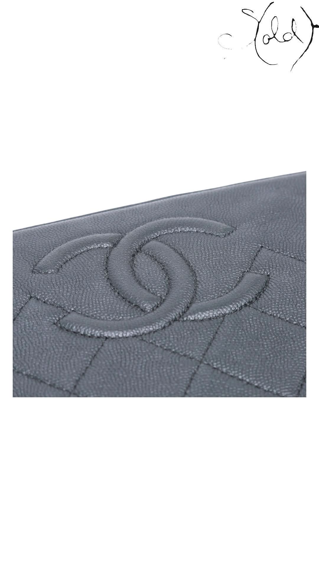 Chanel Clutch Chanel Black Quilted Caviar Leather Clutch 2017 - 2018 Made in Italy | Sold Attire