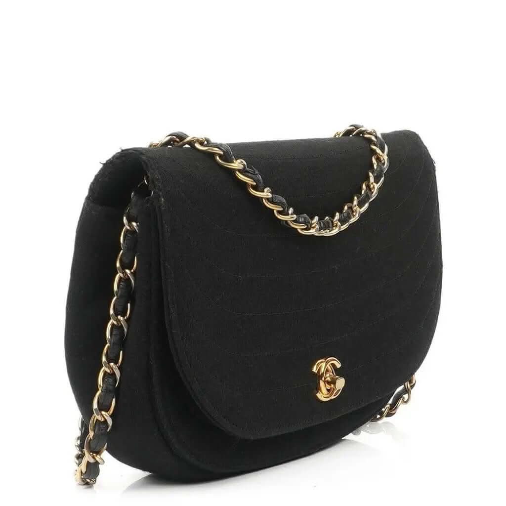 CHANEL Half Moon Shoulder – 1980s Quilted Cotton & 24K GHW | Sold Attire - Sold Attire