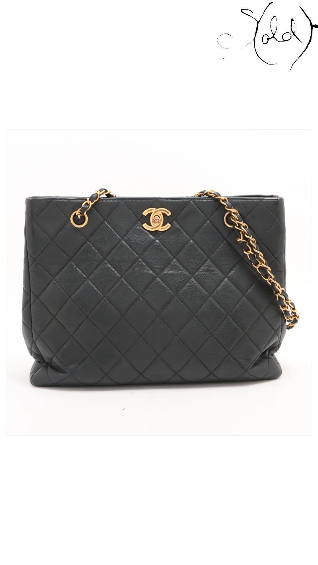chanel matelasse caviar chain tote, full view