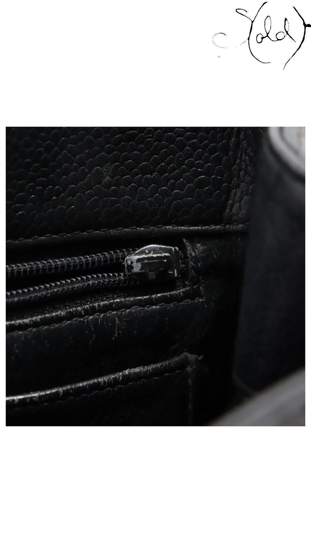 chanel matelasse caviar chain tote, detail view 18