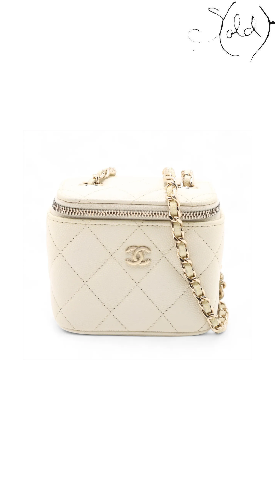 Chanel Mini Vanity white caviar bag - view 1